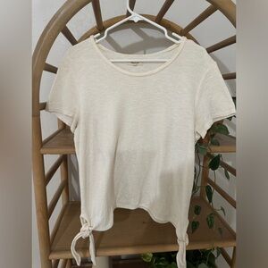 Madewell white cotton knit shirt